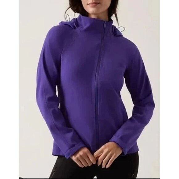 Athleta Glacier Softshell Purple jacket size Medium Hooded Activewear Athleisure - Picture 1 of 6